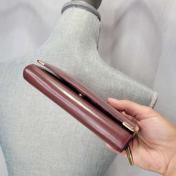 Rare Cartier Authentic Vintage Wallet Burgundy Brown Leather - Picture 2 of 15